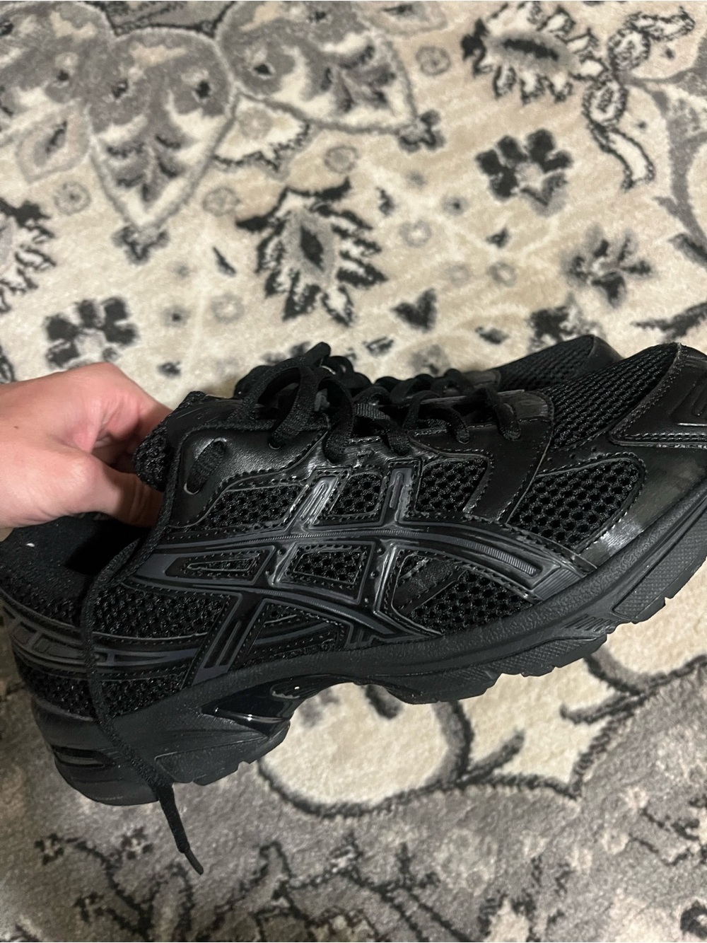 Asics Men's All-Black Mesh Running Shoe